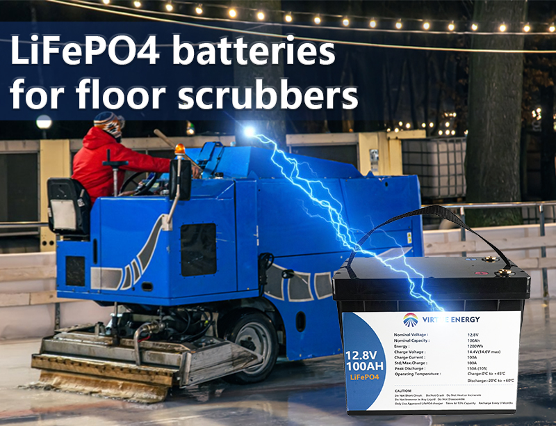 LiFePO4 batteries for floor scrubbers